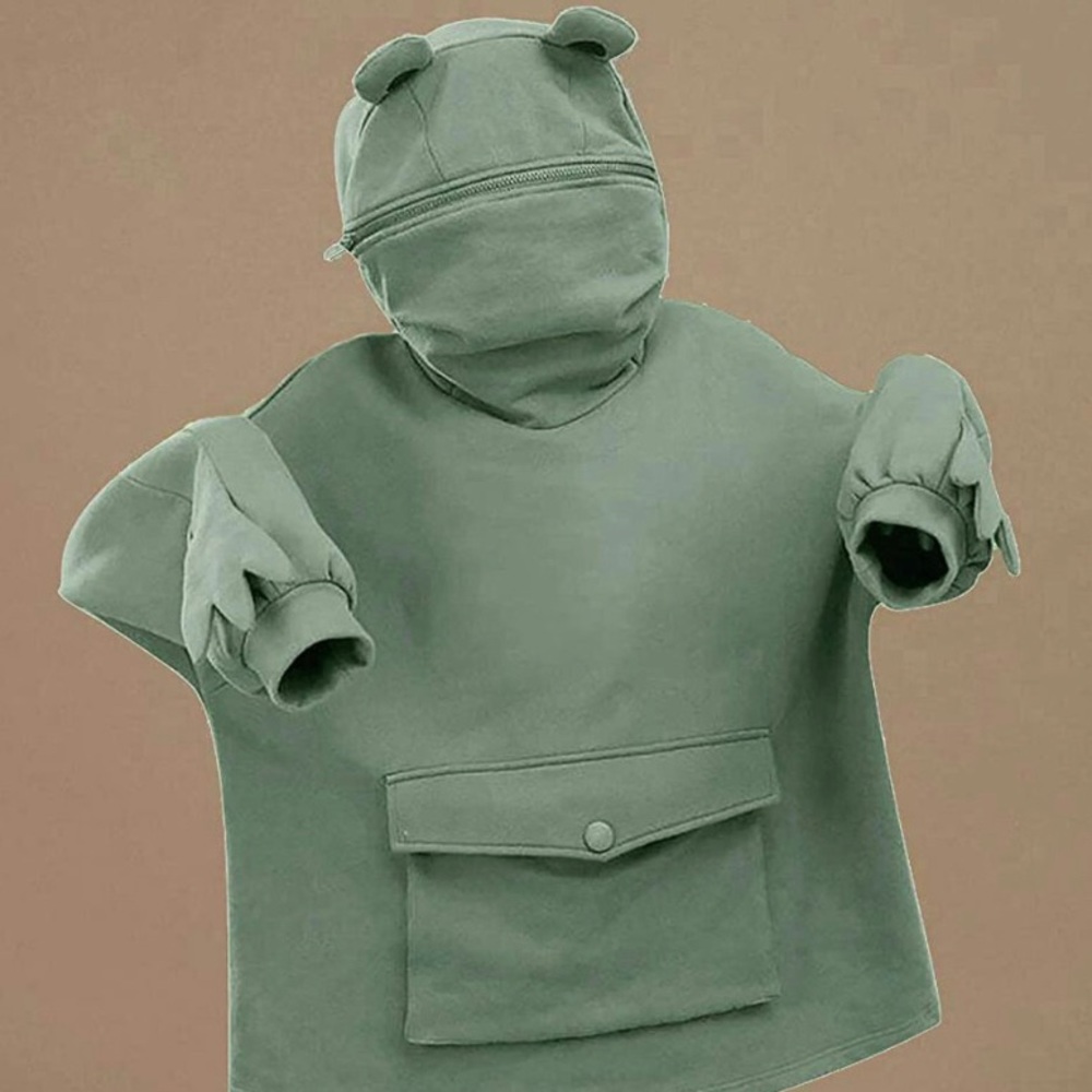 FROG ZIPPER POCKET OVERSIZED HOODIE